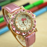 Reloj infantil Hello Kitty con circonitas en color blanco y rosa