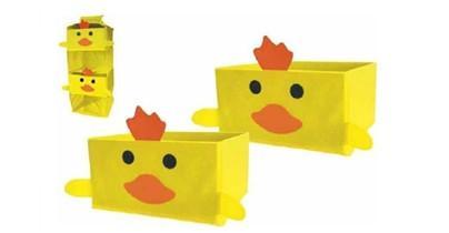 Organizador colgante para niños y 2 cajas con motivo de polluelos