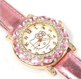 Reloj infantil Hello Kitty con circonitas en color blanco y rosa